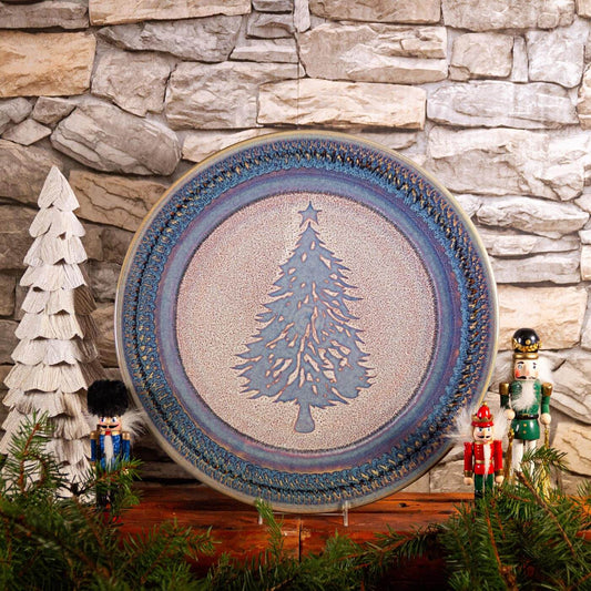 Rimless Platter, Chattered Purple Christmas Tree