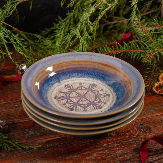 Pasta/Salad Bowl, Purple Snowflake