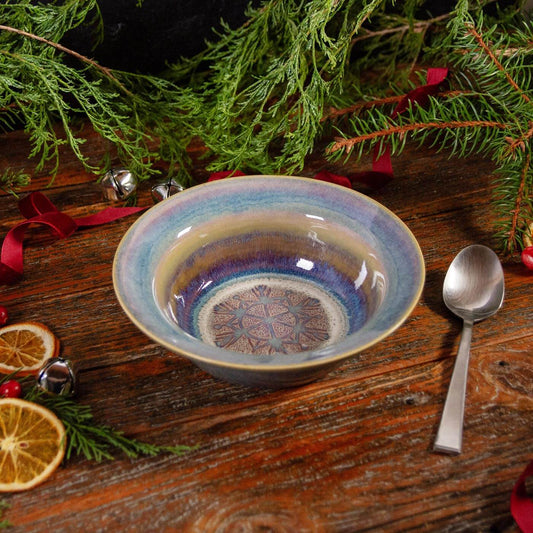 Soup Bowl, Purple Snowflake