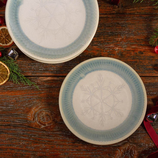 Side Plate, Chattered Ivory Snowflake