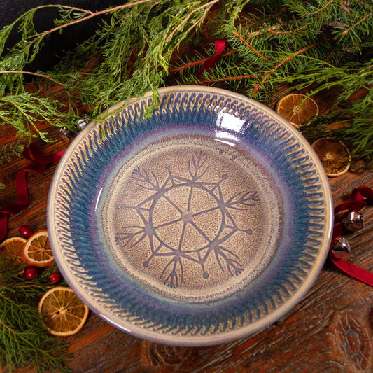 Charcuterie Bowl, Chattered Purple Snowflake