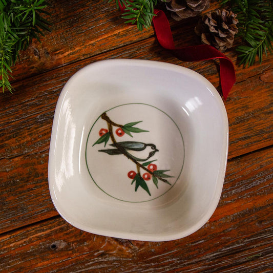 Appetizer Bowl, Chickadee & Winter Berry II