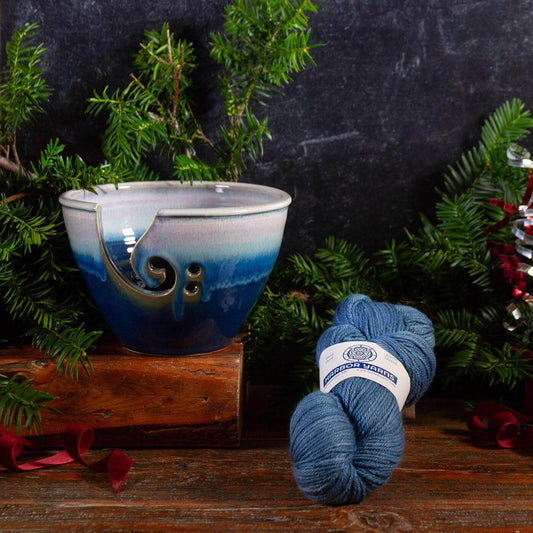 Pairing: Cobalt Yarn Bowl & Maine Indigo Dyed Yarn