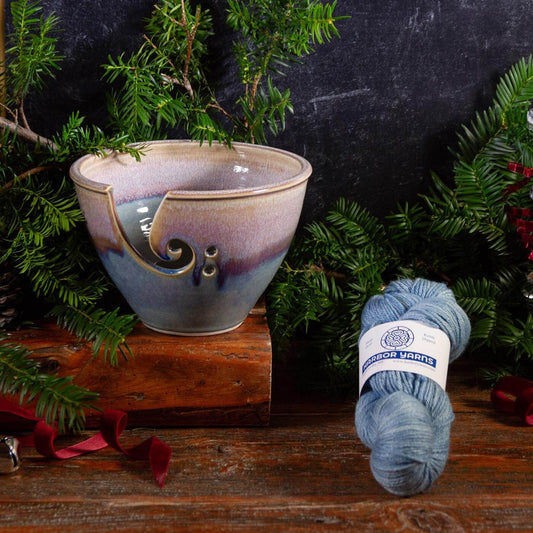 Pairing: Purple Yarn Bowl & Maine Indigo Dyed Yarn