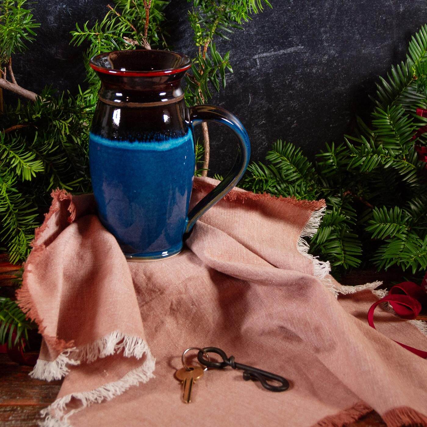 Pairing: Blue Hamada Stein & Maine Made, Hand-Forged Bottle Opener Keychain