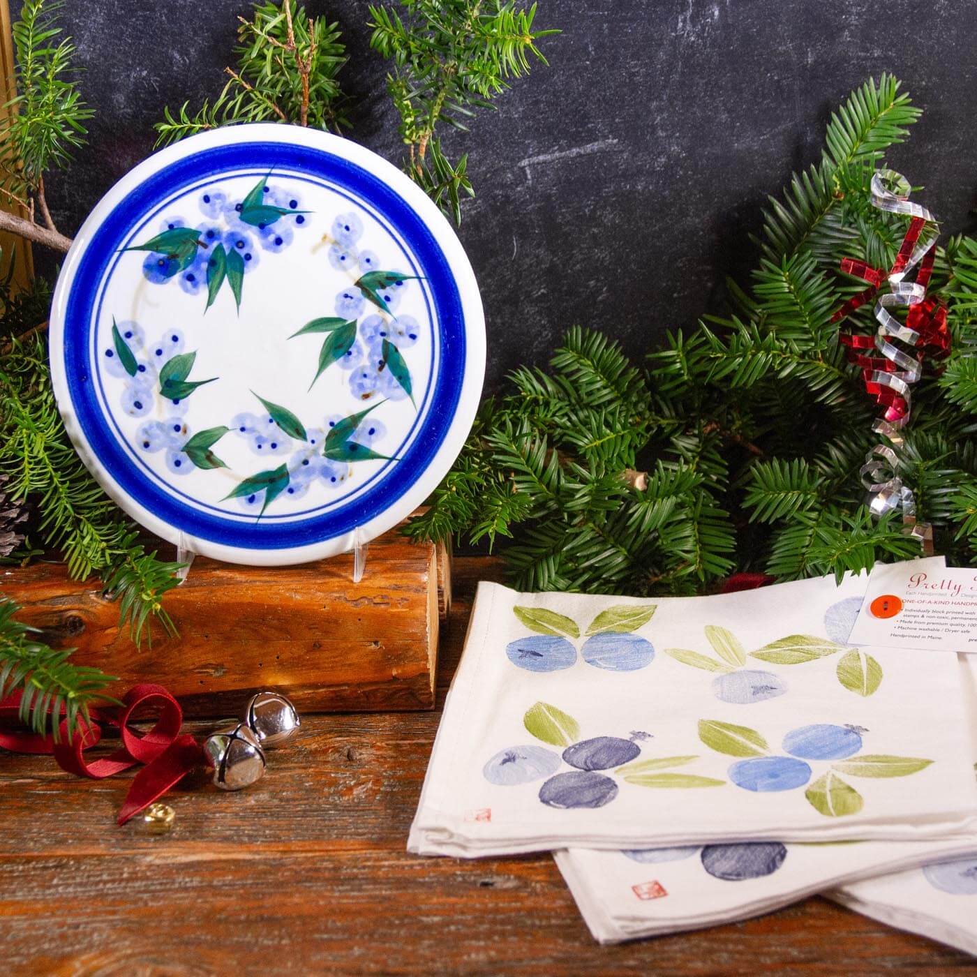 Pairing: Blueberry Trivet & Set/4 Maine-Made Napkins by Pretty Flours