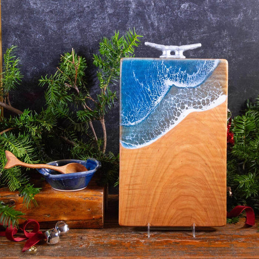 Pairing: Epoxy Wave Serving Board & 1 Blue Handled Ramekin & 1 Whale Tail Spoon