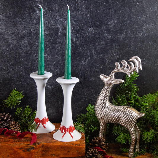 Pairing: Christmas Bow Candlestick Holders & Maine Made Candle Tapers