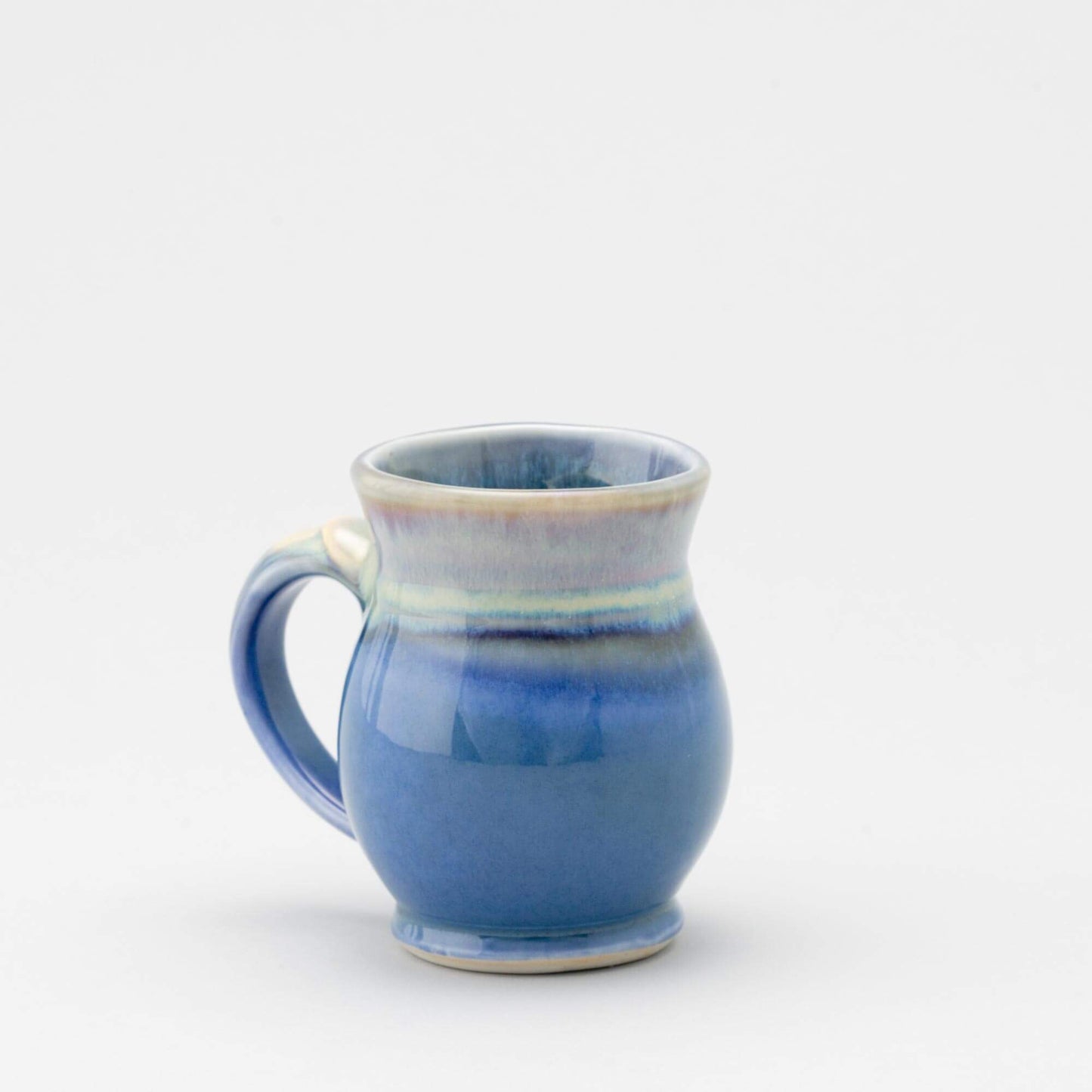Handmade Pottery Curvy Mug made by Georgetown Pottery in Maine Blue Oribe