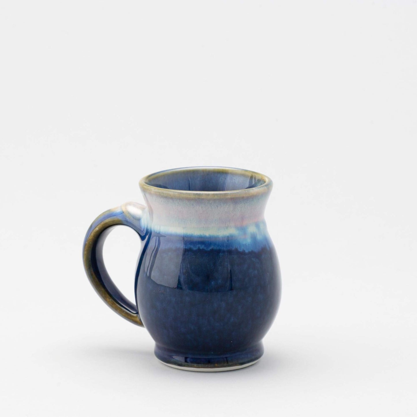 Handmade Pottery Curvy Mug made by Georgetown Pottery in Maine Cobalt