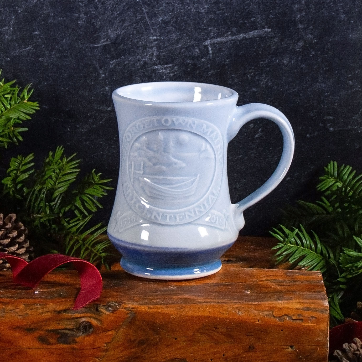 Handmade Georgetown Maine Tricentennial Mug by Georgetown Pottery