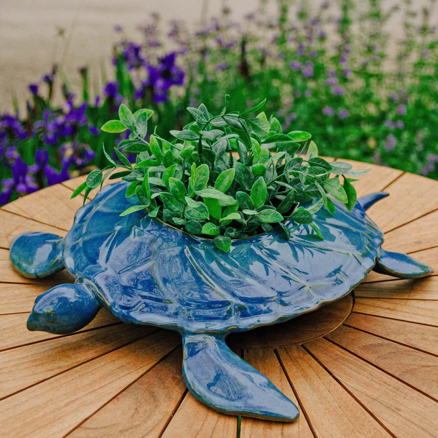 Handmade Pottery Turtle Sculpture Planter made by Georgetown Pottery in Maine